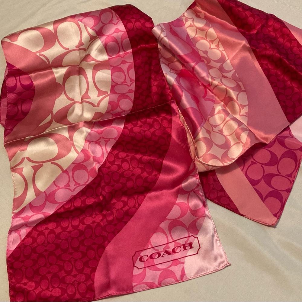 COACH Silk Oblong Wave Print Scarf 98493